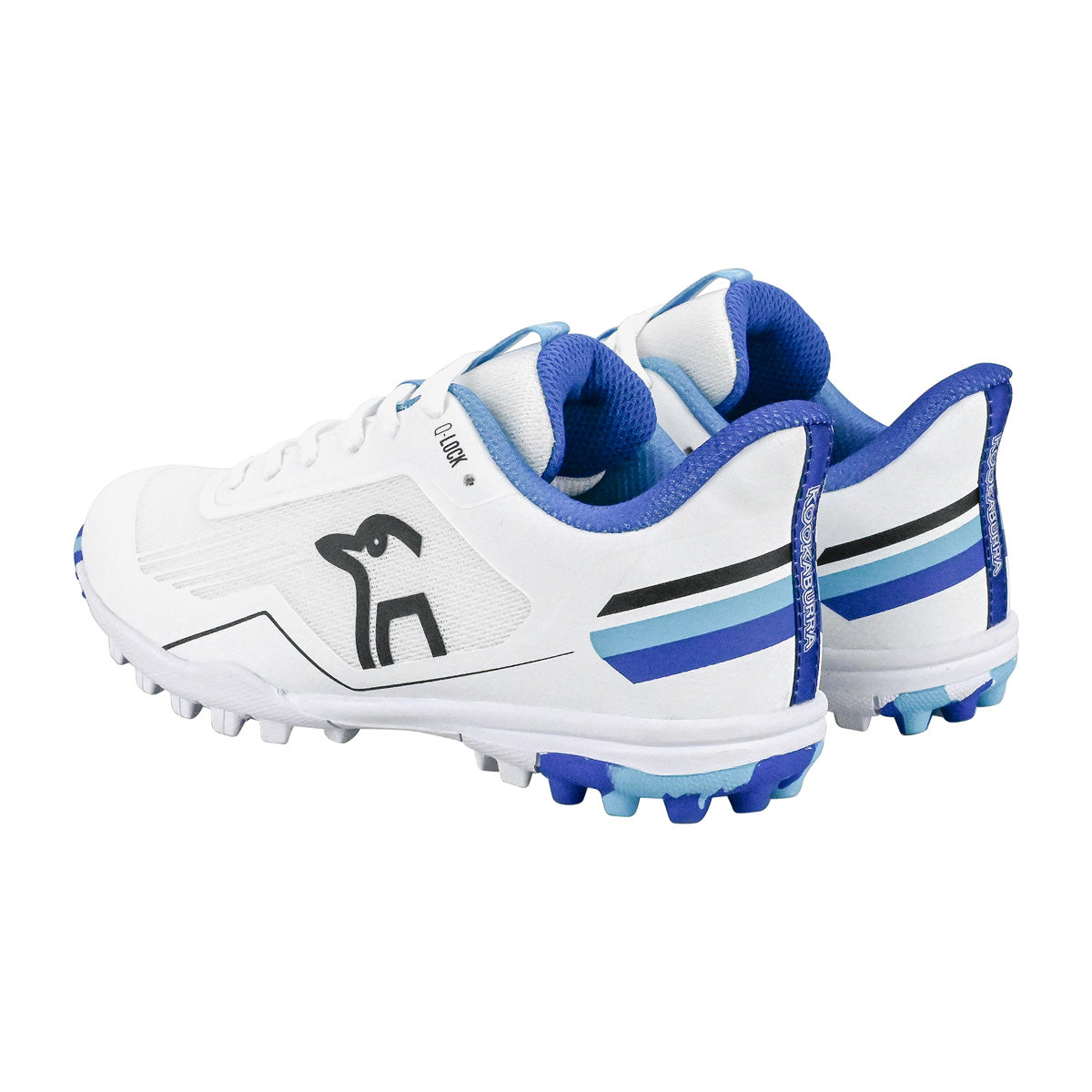 Kookaburra KC 5.0 Rubber Cricket Shoes - Junior Blue/Sky — 3R2527-KC5.0-Blue-AngleBack