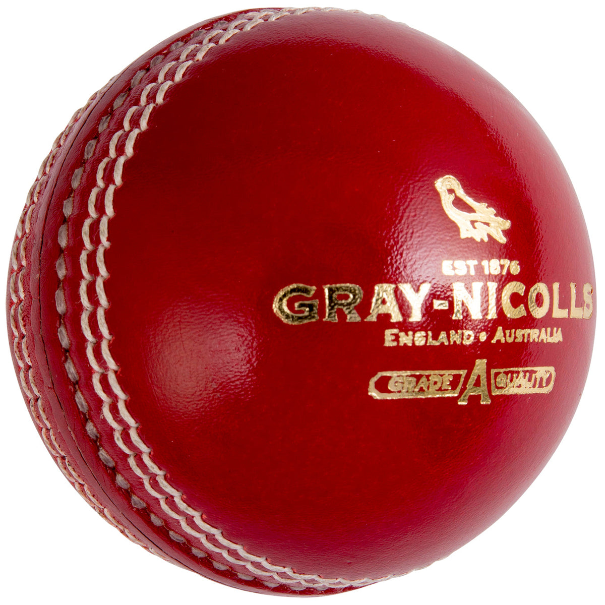 Gray-Nicolls Crest Academy Cricket Ball — Red — official Gray-Nicolls product photograph