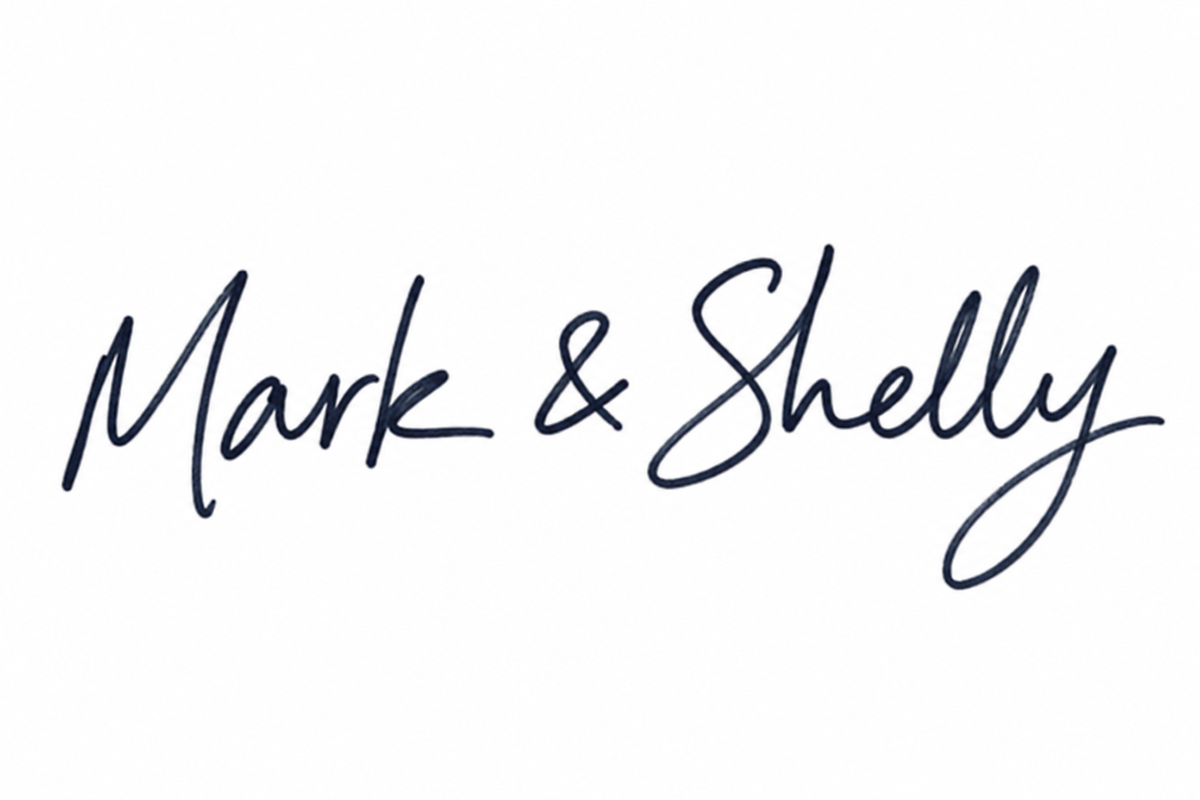 Over the Rope email signature for Mark and Shelly